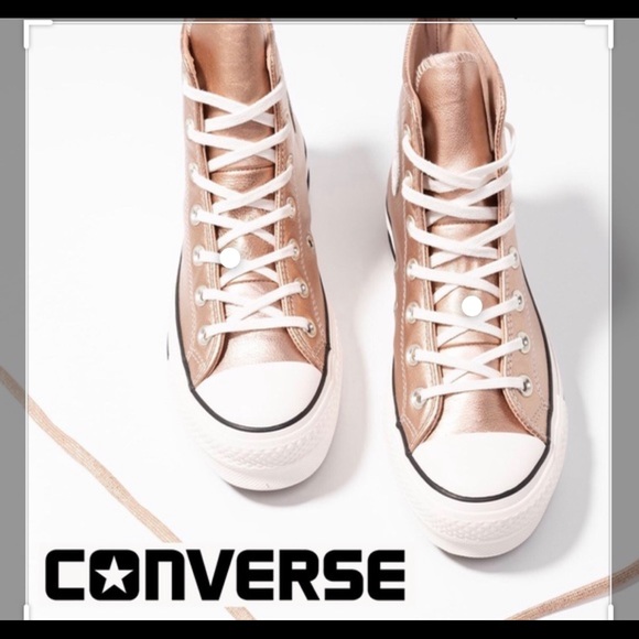 metallic converse rose gold